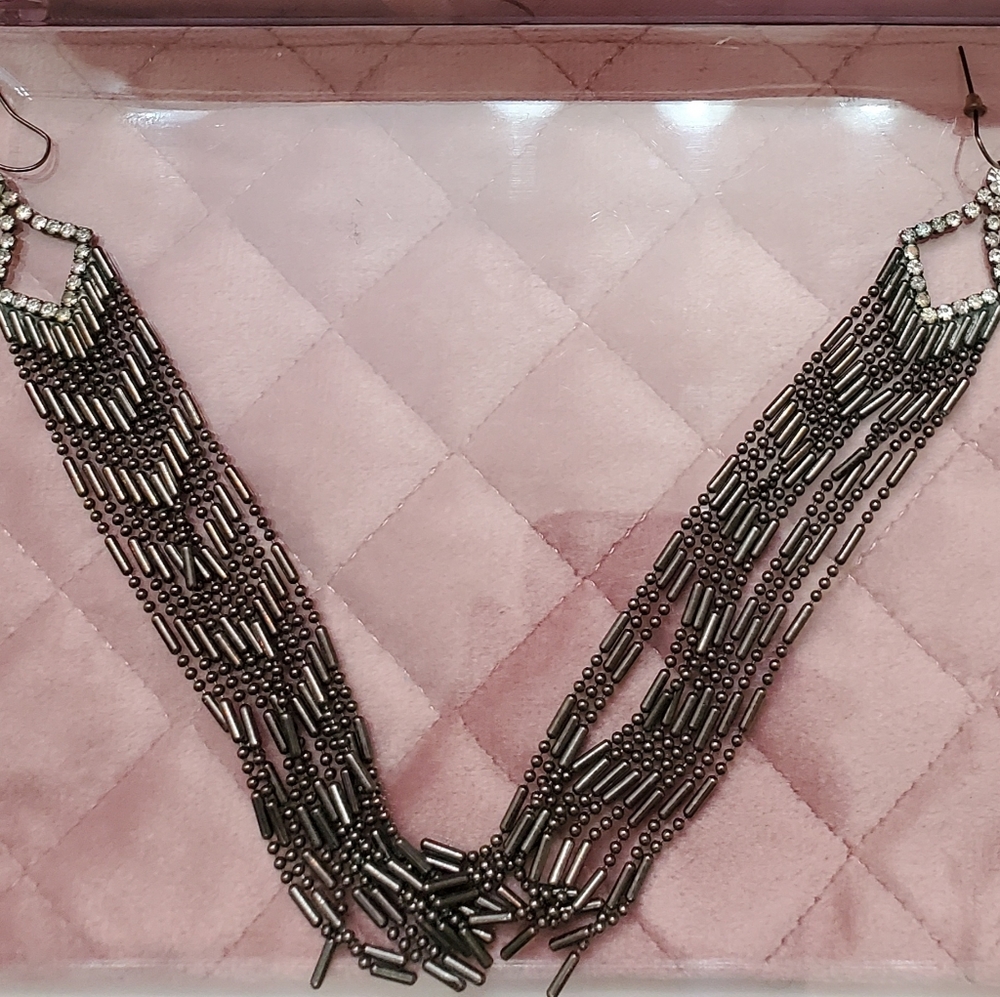 Gunmetal chandelier earrings